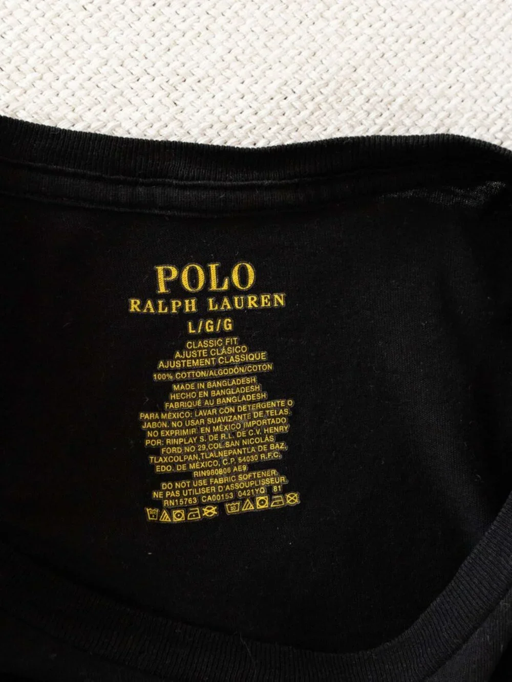 Polo Ralph Lauren T Shirt Mens L Black Red Pony Logo Classic Fit Cotton Tee